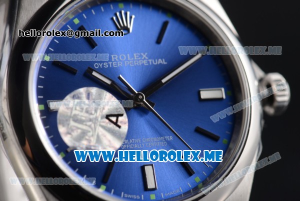 Rolex Oyster Perpetual Air King Clone Rolex 3132 Automatic Stainless Steel Case/Bracelet with Blue Rhodium Dial and Stick Markers - 1:1 Original (JF) - Click Image to Close